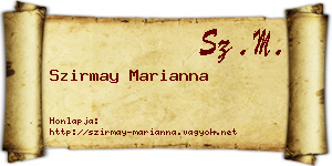 Szirmay Marianna névjegykártya